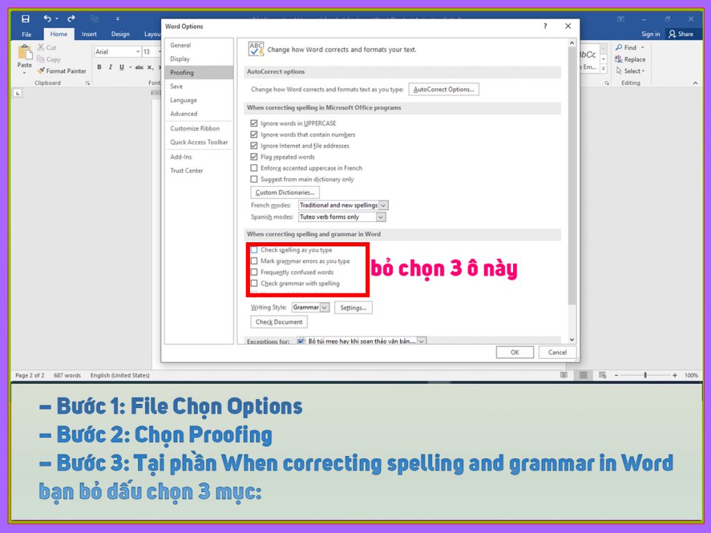 loai bo gach chan xanh do trong word