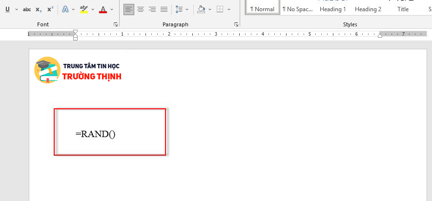 Tạo đoạn văn ngẫu nhiên nhanh chóng trong word 2 Tạo đoạn văn ngẫu nhiên nhanh chóng trong word