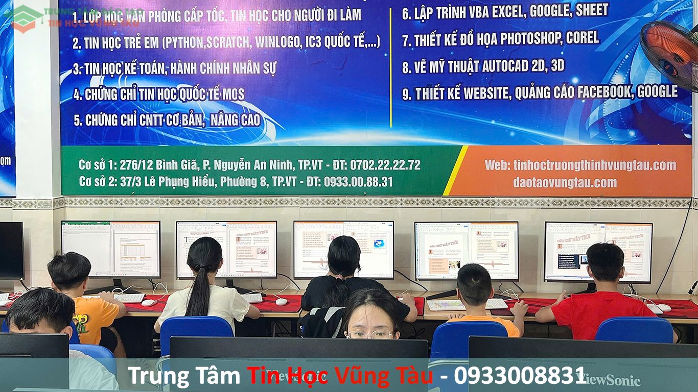 KHÓA HỌC TIN HỌC VĂN PHONG DÀNH CHO TRẺ EM 11 lớp học tin học cho trẻ em ở vũng tàu