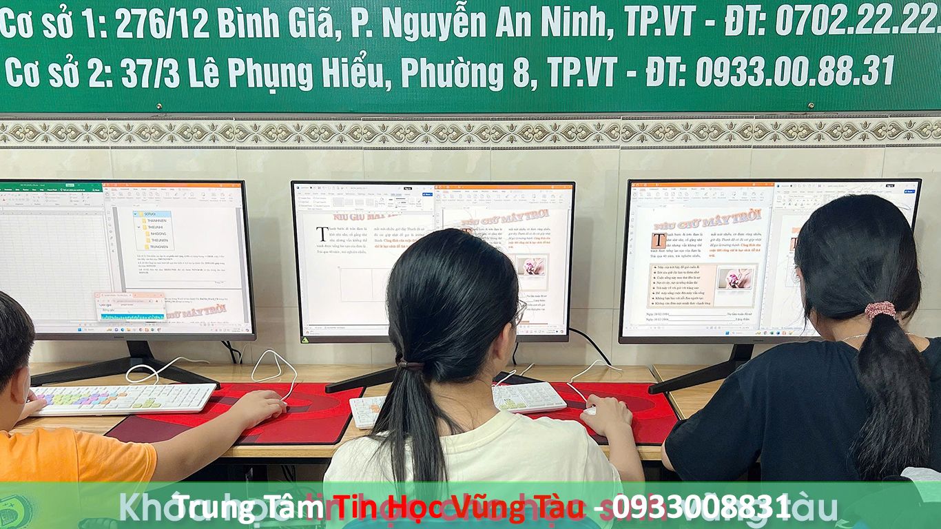 KHÓA HỌC TIN HỌC VĂN PHONG DÀNH CHO TRẺ EM 15 Trung tâm đào tạo tin học cho trẻ em vũng tàu