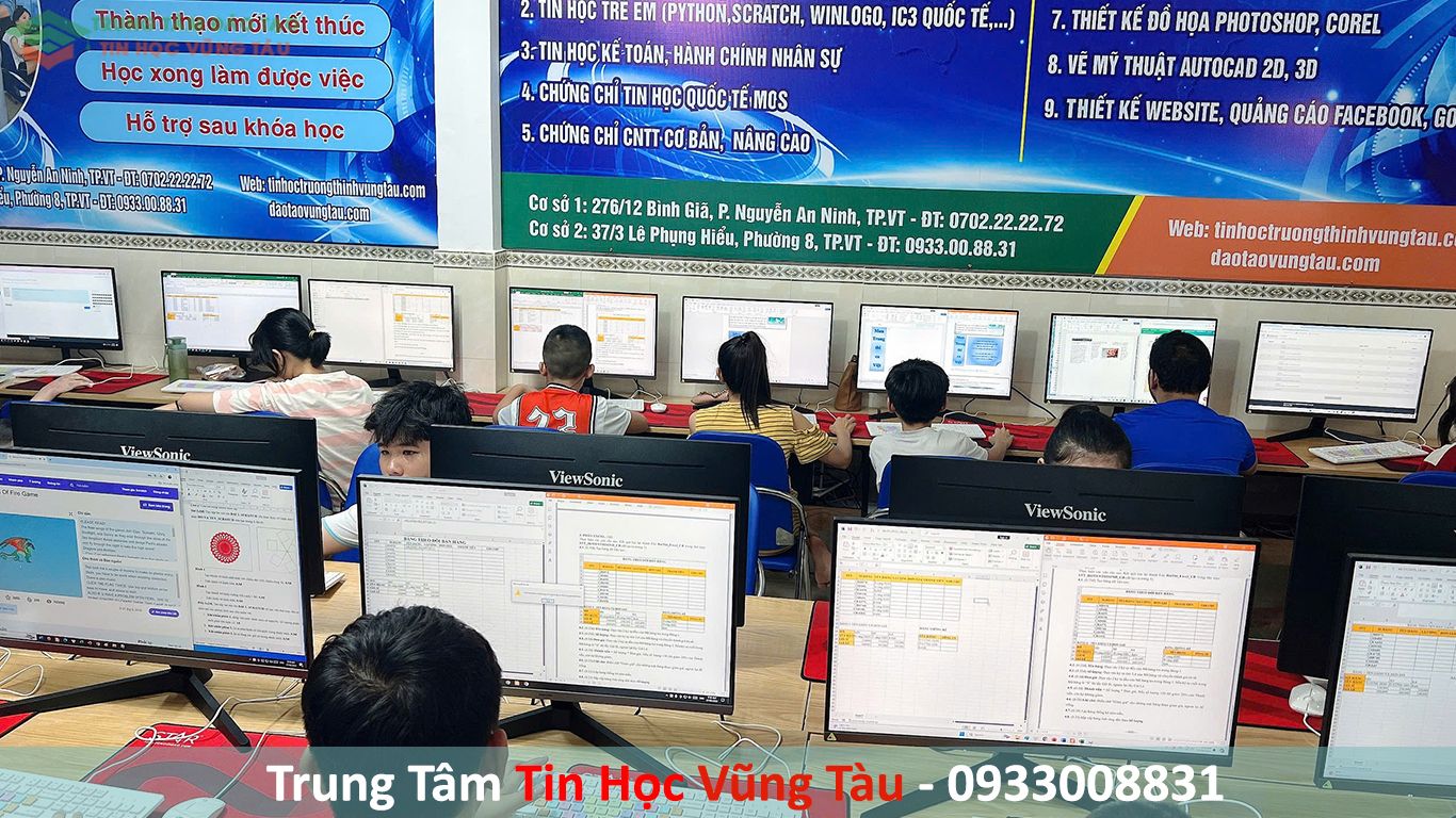 KHÓA HỌC EXCEL CĂN BẢN 8 Trung tâm dạy excel cấp tốc vũng tàu