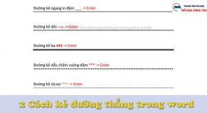 2 Cách kẻ đường thẳng trong word