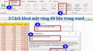 Cách khoá một vùng dữ liệu trong word