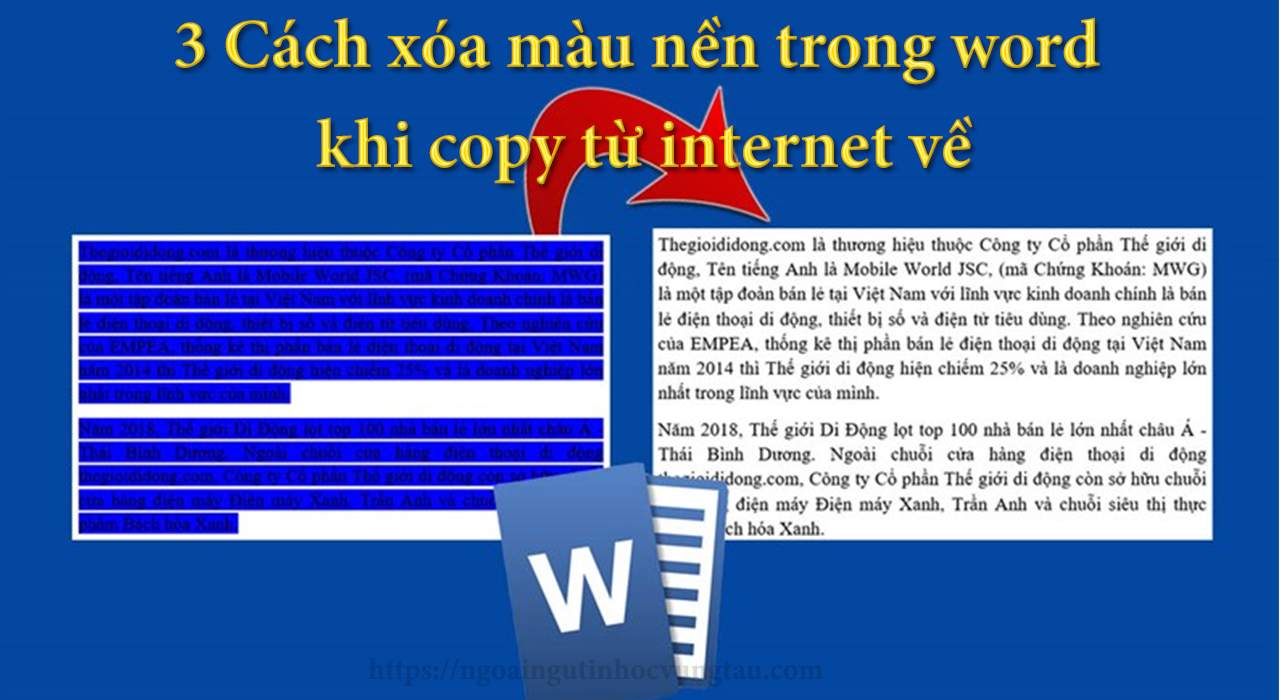 Chức năng xóa màu nền khi copy văn bản từ Internet trong Word sẽ khiến cho việc sao chép và dán trở nên dễ dàng hơn. Không còn phải lo lắng về việc văn bản sẽ bị mất hiệu ứng khi copy từ Internet nữa.