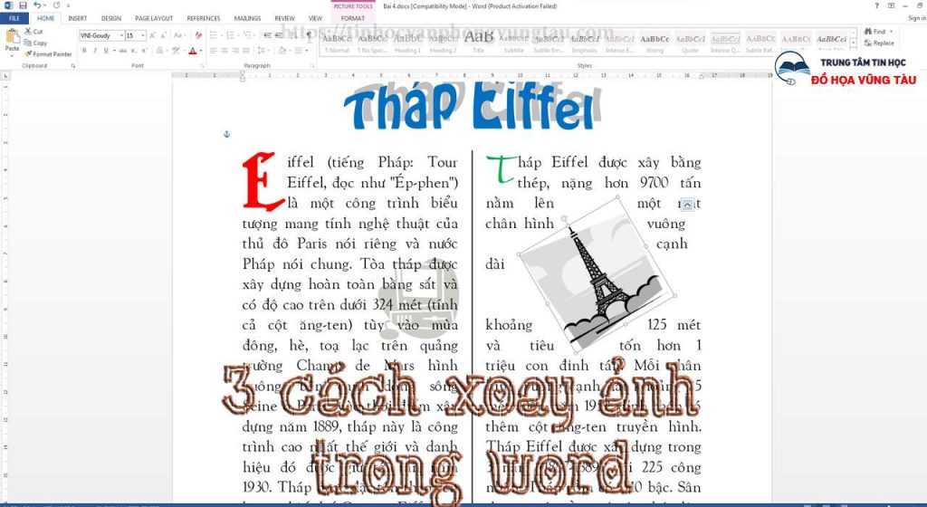 3 CÁCH XOAY ẢNH TRONG WORD 1 3 Cách xoay ảnh trong word