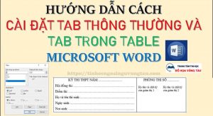 Cách đặt Tab trong bảng word