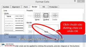 Cách gạch chéo ô trong word