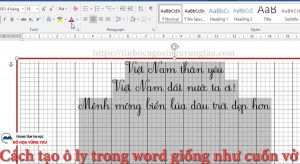 Cách tạo ô ly trong word
