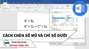 Cách viết số mũ trong word