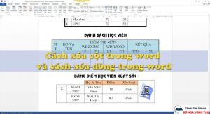 Cách xóa cột trong word và cách xóa dòng trong word