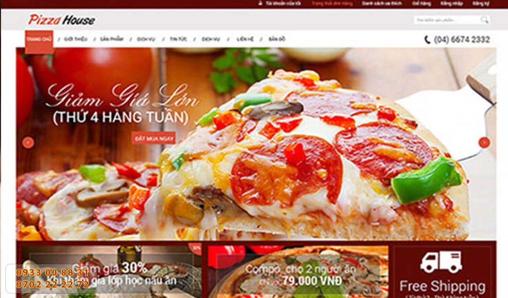 Học thiết kế website tại vũng tàu mẫu web bán hàng ẩm thực