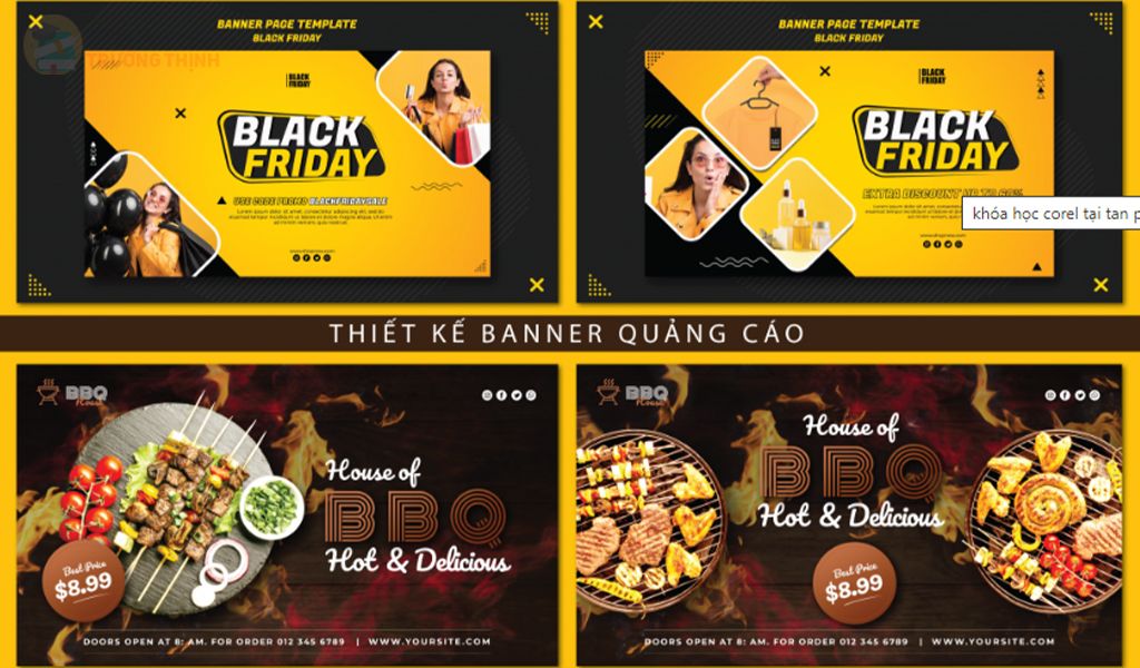 Khóa học corel tại vũng tàu thiết kế baner quảng cáo