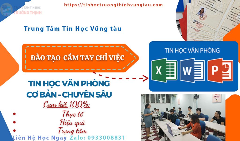 Trung tâm dạy tin học văn phòng nâng cao tại vũng tàu