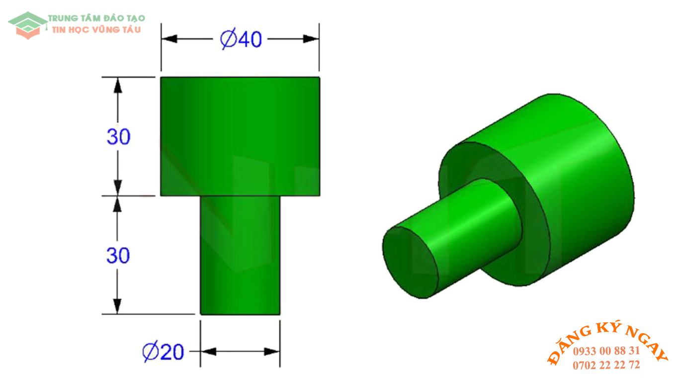 Đề thi AutoCad 3D 4 Đề thi Autocad 3D Trung tâm tin học trường thịnh Vũng Tàu 4